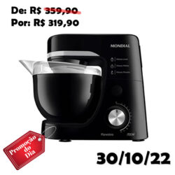 Batedeira Planetária Mondial BP-03 com 12 Velocidades e 700W – Preto