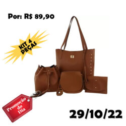 Bolsa Feminina Kit 4 Peças Sacola Média e Nécessaire - DuChico