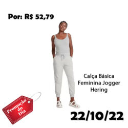 Calça Básica Feminina Jogger Em Moletom Peluciado - Hering