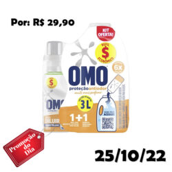 Kit Garrafa Para Diluição + Lava-Roupas Líquido Para Diluir Omo Proteção Antiodor 500Ml Refil Econômico, Omo