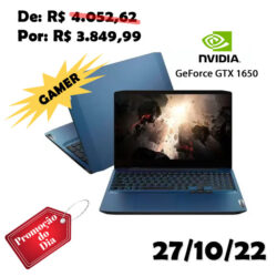 Notebook Gamer Lenovo IdeaPad Gaming 3i Intel Core i5-10300H, GeForce GTX 1650, 8GB RAM, SSD 256GB, Tela 15.6 FHD, Linux, Azul