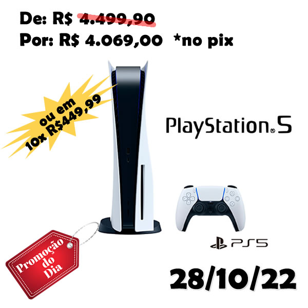 Promoção de PlayStation 5 825GB 1 Controle Branco Sony