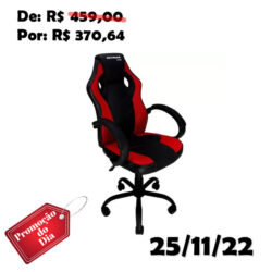 Cadeira Gamer MX0 Giratoria Preto/Vermelho - MYMAX