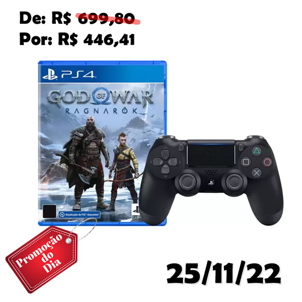 Controle PS4 Sem Fio Original Sony Playstation 4 Dualshock 4 - Preto 