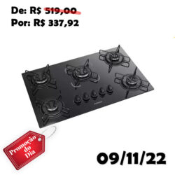 Cooktop 5 Bocas Itatiaia Essencial Preto Bivolt