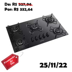 Cooktop Itatiaia 5 Bocas Essencial Preto - Bivolt