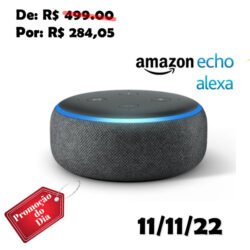 Echo Dot Amazon Smart Speaker Preto Alexa 3ª Geração em Português