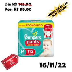 Fralda Calça Pampers Pants Tamanho M - 112 Unidades