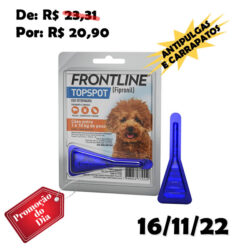 Frontline Antipulgas e Carrapatos Topspot para Cães de 1 a 10kg, azul