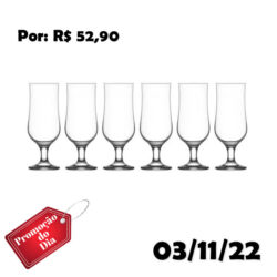 Jogo de Taças para Cerveja Vidro 385ml 6 Peças