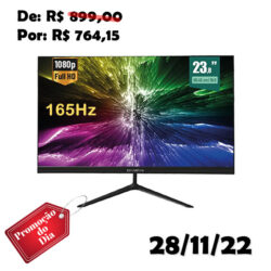 Monitor 23.8' Gamer 165Hz Full hd, 1ms, Sem Borda - draxen