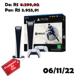 PlayStation 5 Edição Digital 2022 825GB 1 Controle - Sony com FIFA 23 Lançamento