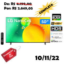 Smart TV 50” 4K LED LG NanoCell 50NANO75 - Wi-Fi Bluetooth HDR Alexa Google Assistente