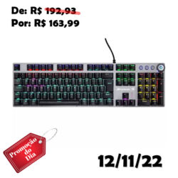 Teclado Mecânico Gamer Fortrek GPro K7, Rainbow, Switch KRGD Blue, ABNT2