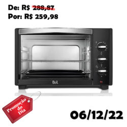 Forno Elétrico 38L 1600W com Função Timer Preto - BEL38D 127V