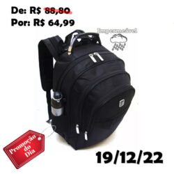 Mochila Reforçada Executiva Preta Masculino/Feminino - Bezzter