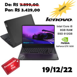 Notebook ideapad Gaming 3i i5-11300H 8GB 512GB SSD Dedicada GTX 1650 4GB 15.6" FHD WVA Linux 82MGS00200