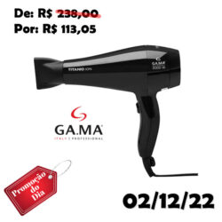 Secador de Cabelo Gama Italy Titanio Ion - Preto 2000W 2 Velocidades