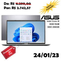 Notebook Asus Intel Core i5 8GB 256GB SSD 15,6” - Full HD Windows 11 X515JA-EJ1792W